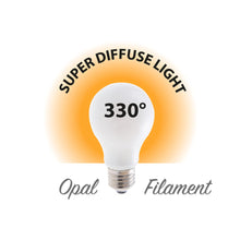 Carica l'immagine nel visualizzatore di Gallery, Velamp lampadina LED a filamento diffusore Opal - Forma a Goccia (A60) - Attacco a vite grande (E27) - Potenza 12W Equiv