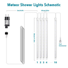 Carica l'immagine nel visualizzatore di Gallery, BrizLabs Luci Della Pioggia di Meteore, 30cm 10 Tubi 240 LED Luci Natalizie Esterno Impermeabile IP44 Stringa Luci LED per Natale Albero del Giardino Festa di Nozze Interno Decorazione, Blu