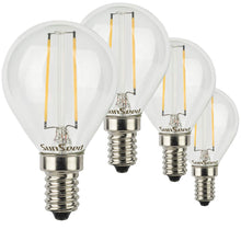 Carica l'immagine nel visualizzatore di Gallery, SUNSEED 4x Lampadina E14 Filamento LED 2W Sfera G45 250 Lumen Luce Calda 2700K, 25W Equivalente