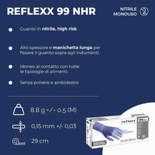 Carica l'immagine nel visualizzatore di Gallery, Reflexx R99, Guanti Hi-Risk in Nitrile senza Polvere Gr. 8.9, 50 Pezzi, Blu, L