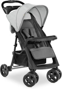 Hauck Passeggino Shopper Neo 2 - Passeggino Compatto dalla Nascita fino a 25 kg - Passeggino Pieghevole con 2 Portabibite, Reclinabile con Finestrina - Grande Cesto Portaoggetti - Grigio
