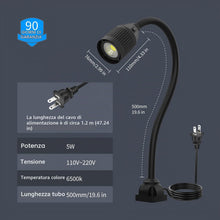 Carica l'immagine nel visualizzatore di Gallery, Luce a collo d'oca flessibile a led 500 lumen fissata con viti Lampada da lavoro per illuminazione industriale per macch