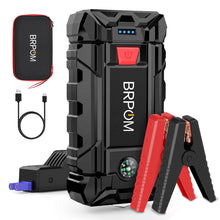 Carica l'immagine nel visualizzatore di Gallery, BRPOM Avviatore Batteria Auto, 6000A Avviatore di Emergenza per Auto/Moto, (Motori Fino a 8.0L Gas o 6.5L Diesel) Torcia a LED,Porta USB da per Smartphone