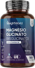 Carica l'immagine nel visualizzatore di Gallery, Magnesio Bisglicinato 1432mg per Dose con Vitamina B6, 180 Capsule, 3 Mesi