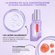 Carica l&#39;immagine nel visualizzatore di Gallery, L&#39;Oréal Paris Siero Contorno Occhi Revitalift Filler, Azione Rimpolpante e Anti-rughe, Con 2,5% di Acido Ialuronico+Caffeina, Con Applicatore Triplo Roller, 20 ml