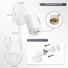 Carica l'immagine nel visualizzatore di Gallery, Applique da Parete Interno, Attacco GU10, 2 Pcs Lampada da Parete Orientabili Bianco, Faretto da Parete in Alluminio Reg