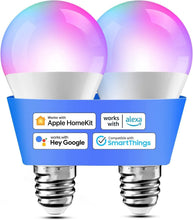 Carica l'immagine nel visualizzatore di Gallery, meross Lampadina LED E27 con HomeKit, Multicolore e Dimmerabile, 2 Pezzi