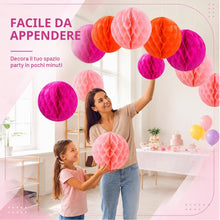 Carica l'immagine nel visualizzatore di Gallery, 12 PCS Sfere di Carta a Nido d'Ape per Decorazioni Feste