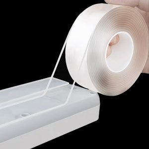 Gvolatee 5M Nastro Biadesivo Extra Forte Trasparente, Adesivo Rimovibile Lavabile Antiscivolo, Nano Tape Riutilizzabile Non Lascia Tracce per Moquette, Foto Muro Senza Foratura, Auto