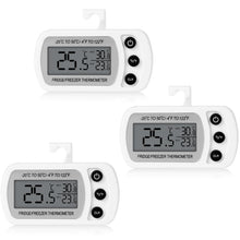 Carica l'immagine nel visualizzatore di Gallery, Cozary 3 Pezzi Termometro Digitale del Frigorifero Cucina, Magnetico Termometro Frigo con Gancio, Conversione ℃ /℉, Display LCD, per Casa, Ristoranti