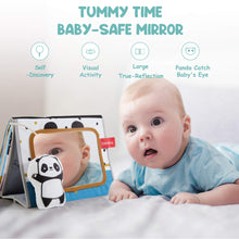 Carica l'immagine nel visualizzatore di Gallery, beiens Libri Tattile Sensoriali Stoffa Neonati, Giocattoli a Specchio per Bambini, Panda Giochi Montessori Neonato 0 3 6 12 Mesi, Tummy Time Libro sensoriale Bianco e Nero Passeggino Educativi Regali