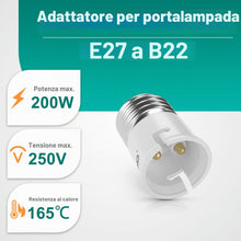 Carica l'immagine nel visualizzatore di Gallery, DiCUNO Adattatore da E27 a B22, Socket Converter Socket Adapter, 2 Pezzi