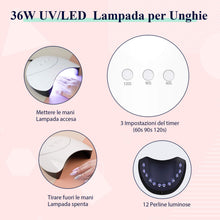 Carica l'immagine nel visualizzatore di Gallery, Phoenixy Kit Ricostruzione Unghie Gel Completo con 6 Colori 15ml Gel Ricostruzione Unghie, Lampada UV 36W, Base Coat e Top Coat