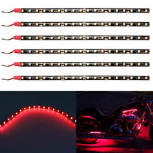 Carica l'immagine nel visualizzatore di Gallery, ALOPEE - Confezione da 6 Pezzi 30CM 11,8 "Rosso 5050 18SMD LED DC 12V Striscia Impermeabile Luce Sottoscocca per Motocic