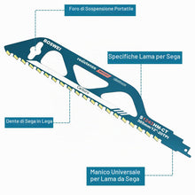 Carica l'immagine nel visualizzatore di Gallery, Traxenta 305 mm Lame per Sega a Gattuccio, Lame Sega a Sciabola Metallo