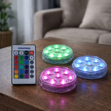 Carica l'immagine nel visualizzatore di Gallery, Grundig Faretto senza fili, set di 3 pezzi, faretto a LED con telecomando, illuminazione RGB con cambio di colore, faret