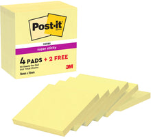 Carica l'immagine nel visualizzatore di Gallery, Post-It Foglietti Adesivi Super Sticky, Canary Yellow, 90 foglietti/blocchetto, 4+2 gratis, Giallo - Foglietti Post-it ad alta aderenza per appunti e promemoria