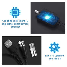 Carica l'immagine nel visualizzatore di Gallery, Antenna TV Interna, Antenna TV Digitale con Potente Amplificatore Raggio di 40KM Supporta Smart TV 4K HD/1080P