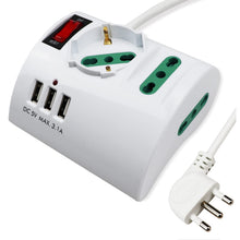 Carica l'immagine nel visualizzatore di Gallery, Extrastar Multipresa da Scrivania/Tavolo con 3 Presa USB,Presa con interruttore automatico di protezione 10A,Bianco,2500