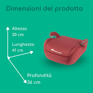 Bebeconfort Manga i-Safe Rialzo Auto, Alzatina auto per bambini 6-12 anni, 125-150 cm, Seggiolino auto leggero e compatto, Seduta imbottita, colore Full Sunset