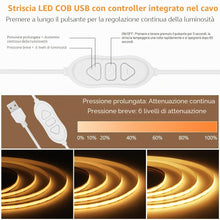 Carica l'immagine nel visualizzatore di Gallery, HOTUT Striscia LED COB 4 Metri, Alta Luminosità 360 LED/M, Dimmerabile, Bianco Caldo, CRI>90, Luce per Bar, Feste, TV De