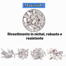 Carica l'immagine nel visualizzatore di Gallery, Perni (120 pezzi) in 4 stili, placcati nichel, per il supporto di mensole, scaffali e mobili, color argento