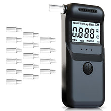 Carica l'immagine nel visualizzatore di Gallery, Alcohol tester con 15 bocchini, tester per alcol con schermo LCD, etilometro digitale con illuminazione di emergenza a LED, per test di alcol