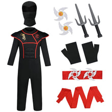 Carica l'immagine nel visualizzatore di Gallery, Aomig Costume da Ninja, Ninja Costume Ragazzo Halloween Costume con Maschera, Pugnale, Freccette, Cintura, Guanti, Cingh