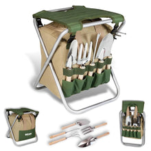 Carica l'immagine nel visualizzatore di Gallery, BIKAIN Kit di Giardinaggio con Sgabello Pieghevole e 5 Attrezzi - KIT3