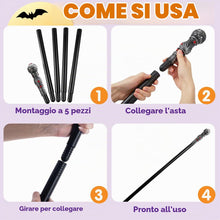 Carica l'immagine nel visualizzatore di Gallery, Spooktacular Creations Accessorio per costume da vampiro, elegante bastone da passeggio argentato, stile vintage, per ad