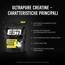 Carica l'immagine nel visualizzatore di Gallery, ESN Ultrapure Creatina Monoidrata in Polvere Pura al 100%, 500 g