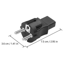 Carica l'immagine nel visualizzatore di Gallery, CERRXIAN Confezione da 2 adattatori Schuko a C13, 2 poli CEE 7/7 maschio a IEC320 C13 femmina adattatore, adatto per cav