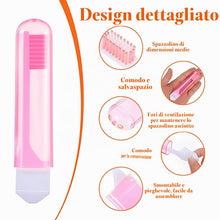 Carica l'immagine nel visualizzatore di Gallery, 6 Pezzi Spazzolino e Dentifricio da Viaggio, Spazzolino da Viaggio Kit Spazzolino da Denti Pieghevole per Bambini Adulti
