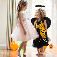 Carica l&#39;immagine nel visualizzatore di Gallery, Bluelves Ali ed Aureolas, Halloween Ali d&#39;Angelo, Ali Angelo Nero, per Feste in Maschera, Carnevale, Halloween, Nero