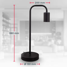 Carica l'immagine nel visualizzatore di Gallery, B.K.Licht, Lampada da tavolo retrò, attacco per lampadina E27 non inclusa, interruttore sul cavo, abat-jour da comodino 