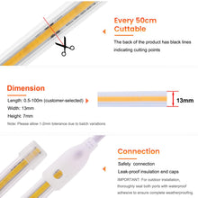 Carica l'immagine nel visualizzatore di Gallery, XUNATA Striscia LED COB 220V, Alta Luminosità 360 LED/m, IP65 Impermeabile, Ogni 50 cm di Taglio, Nastri LED Flessibile Luce (Bianco Naturale, 2m)