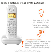 Carica l'immagine nel visualizzatore di Gallery, Gigaset A170 Telefono Portatile, Display Grafico Illuminato, Bianco
