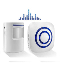Carica l'immagine nel visualizzatore di Gallery, Kit elettronico per campanello senza fili con 1 ricevitore plug-in e 1 rilevatore di movimento PIR Sensore 3 livelli di 