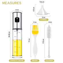Carica l&#39;immagine nel visualizzatore di Gallery, edihome, Spruzzino Olio per Friggitrice Aria, Spruzzatore Salvagoccia, 100 ml, Spray Nebulizzatore, Oliera in Vetro e Acciaio Inox