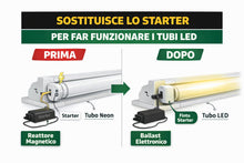 Carica l'immagine nel visualizzatore di Gallery, Finto Starter LED Retrofit – SOLO per Tubi LED (NO Neon) – Compatibile con Reattore Magnetico – 5 Pezzi - 240V 1A - Prom