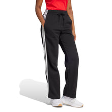 Carica l'immagine nel visualizzatore di Gallery, adidas Femme Essentials 3-Stripes Open Hem Fleece Pants, Black/White, L