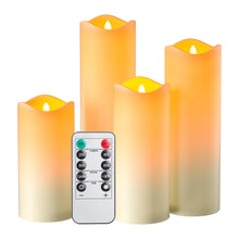 Carica l'immagine nel visualizzatore di Gallery, EXTSUD Set di 4 Candele a LED senza Fiamma con Telecomando, Impermeabili Outdoor LED Candele, Luce Notturna Antivento, L
