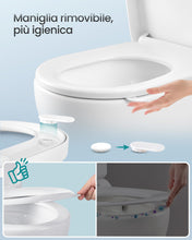 Carica l'immagine nel visualizzatore di Gallery, SONGMICS Sedile WC a Forma a D Lunga, Chiusura Rallentata, Sgancio Rapido