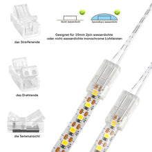 Carica l'immagine nel visualizzatore di Gallery, Kit di Connettori a Monocolore Striscia LED 2 Pin 8mm
