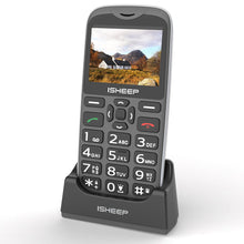 Carica l'immagine nel visualizzatore di Gallery, ISHEEP Telefono cellulare quad-band, gsm, tasti grandi per anziani, sbloccato, senza sim inclusa,D210 nero