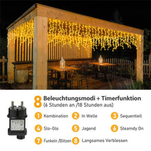 Carica l'immagine nel visualizzatore di Gallery, GYLEFY Luci Natale Esterno 10M Luci di Natale da Esterno Cascata 400 LED Tenda Luminosa Natale Esterno Impermeabili Collegabile Luci Natalizi Decorazioni Natalizie per Casa Giardino - Bianco Caldo