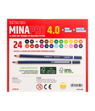 Carica l'immagine nel visualizzatore di Gallery, Seven Set Matite Colorate - Scatola da 24 pz - Confezione Pastelli Scuola, Ufficio - MINA 4.0 - Spazio Etichetta Nome