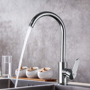 Auralum Rubinetto da cucina elegante miscelatore lavello cucina beccuccio alto girevole a 360° rubinetto lavello montabile ad acqua calda e fredda