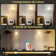 Carica l'immagine nel visualizzatore di Gallery, HOTUT Applique da Parete, 2 Pezzi Applique da Parete Interno con Telecomando, Lampada da Muro RGB Dimmerabile, Lampada d