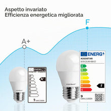 Carica l'immagine nel visualizzatore di Gallery, Aigostar Lampadina LED E27 9W (Equivalenti a 62W), Bianco Naturale 4000K, 840 Lumen, Mini Globo, CRI > 80, Non Dimmerabi